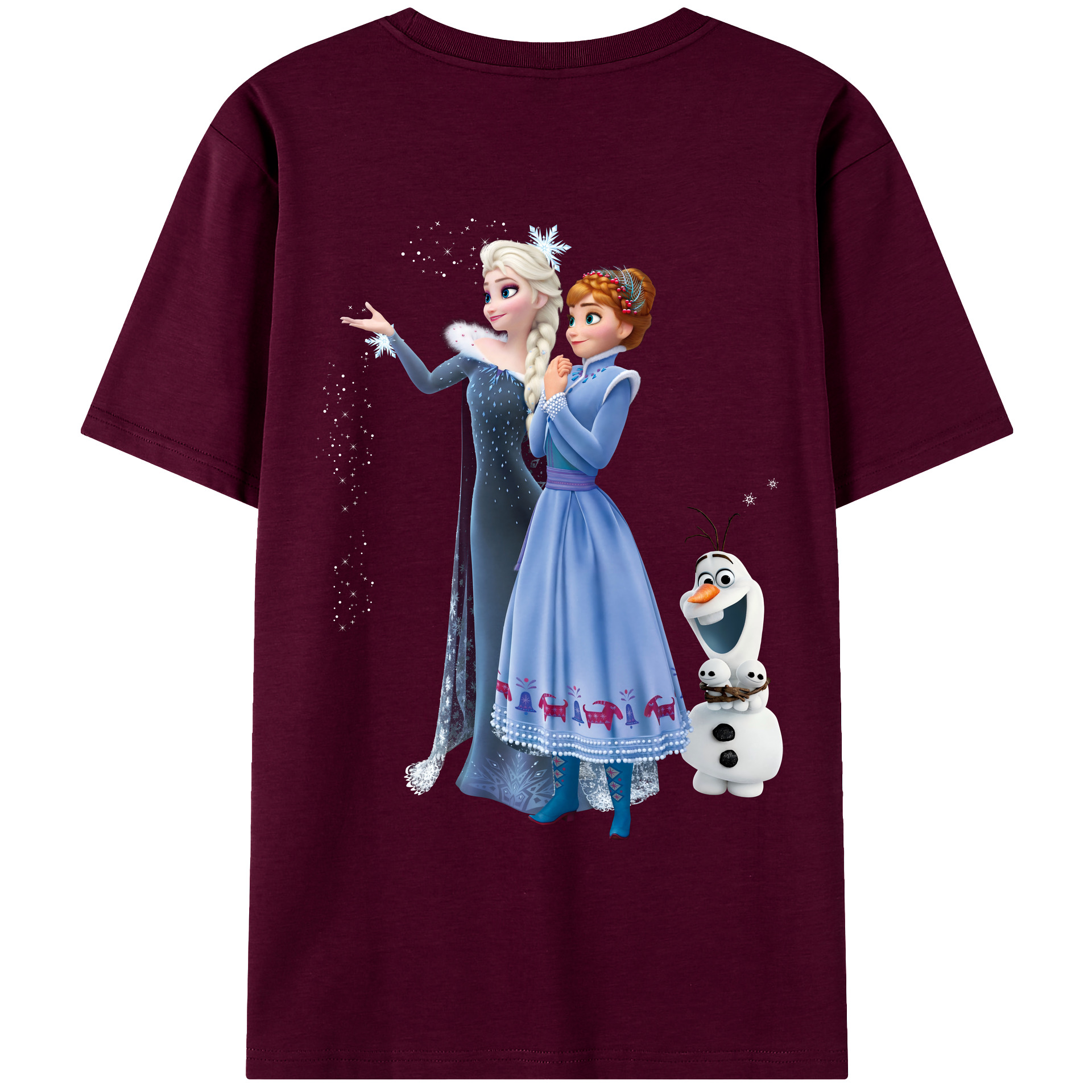 （画像用） アナと雪の女王 アンナ エルサ Frozen Anna Elsa レディース半袖Tシャツ(バックプリント)